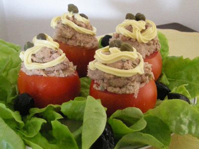 Tomates a la mousse de thon - 2