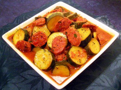 Courgettes au chorizo - 1