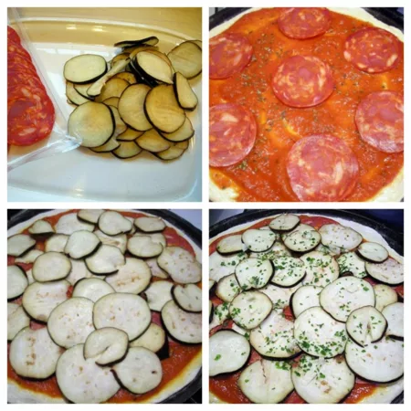 Pizza aubergine et chorizo - 4