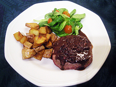 Steaks sauce au chocolat - 1