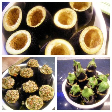 Aubergines farcies agneau et basilic - 5