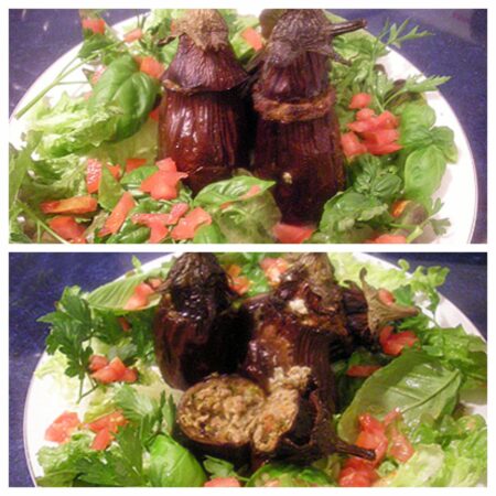 Aubergines farcies agneau et basilic - 7