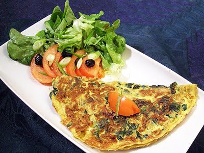 Omelette aux épinards