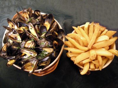 Moules au roquefort