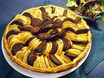 Tarte aux 2 pommes et boudin noir