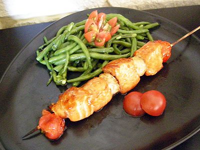 Brochettes de saumon teriyaki