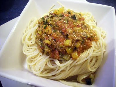 Spaghettis aux petits légumes