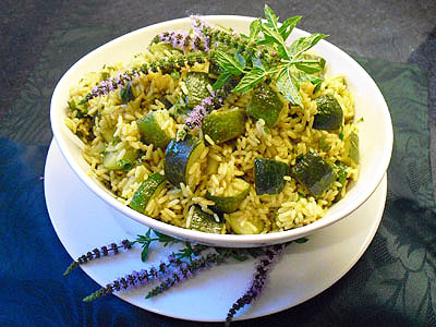 Riz aux courgettes menthe et curry - 7
