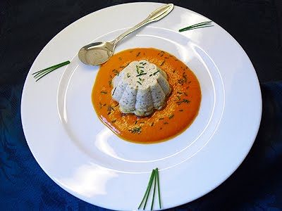 Flans au crabe sur coulis de poivrons rouges - 1