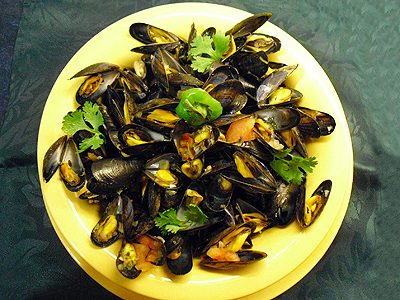 Moules à la coriandre