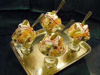 Salade de pommes de terre et saumon fumé