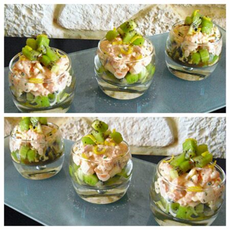 Tartare saumon crevettes aux kiwis - 7