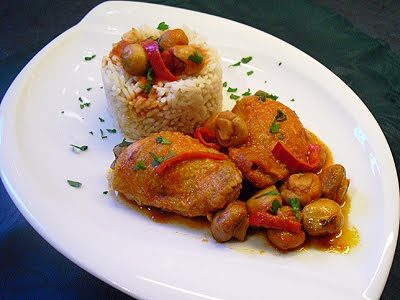 Fricassée de poulet au piment d’Espelette