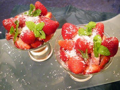 Coupe de fraises coco