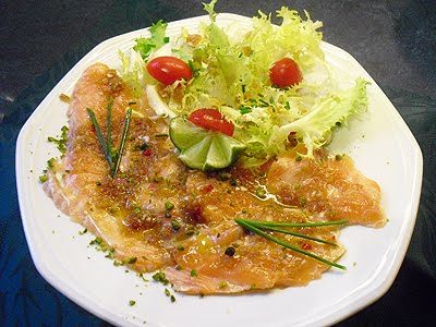 Carpaccio de saumon frais