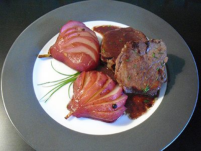 Grenadins de veau aux poires