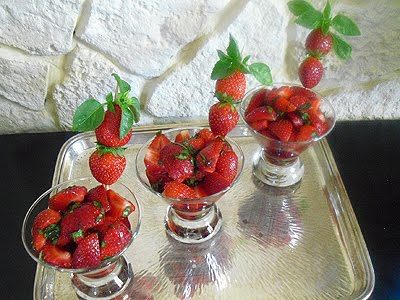 Salade de fraises au basilic