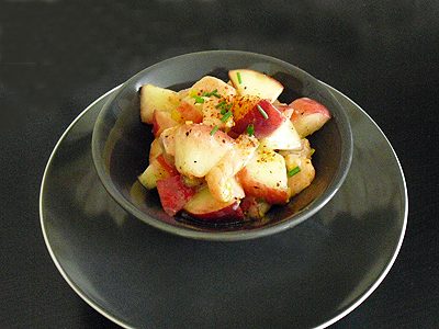 Tartare de saumon aux pêches