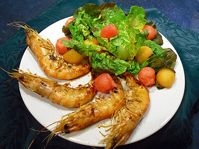 Gambas marinées et salade fruitée - 2
