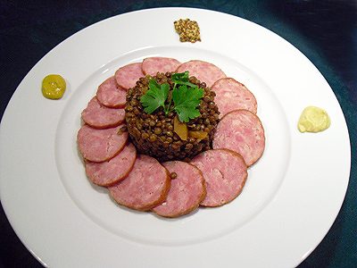 Saucisses de Morteau aux lentilles