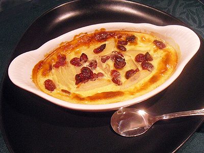 Gratin de poires aux cranberries