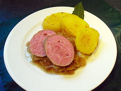 Saucisson de Lyon aux oignons confits