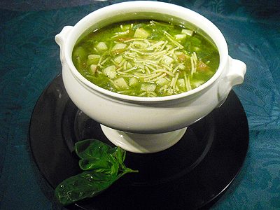 Minestrone de courgettes au basilic - 1