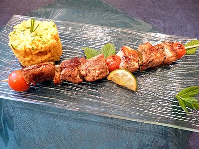 Brochettes poulet menthe citron vert