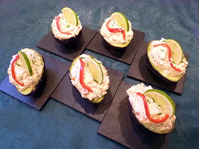 Avocats farcis au saumon