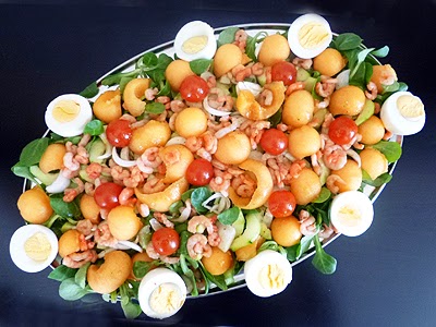Salade légère melon crevettes - 12
