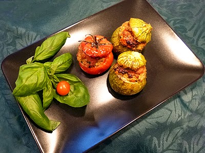 Courgettes et tomates farcies au poulet - 2