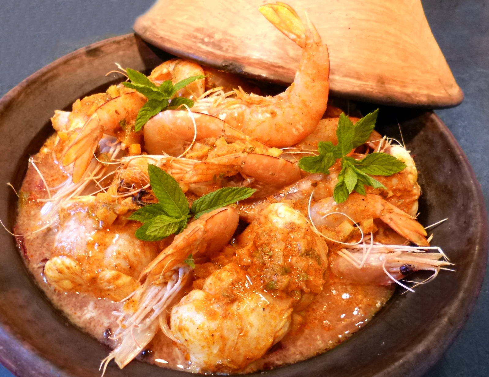 Tajine de lotte et gambas au curry - 1