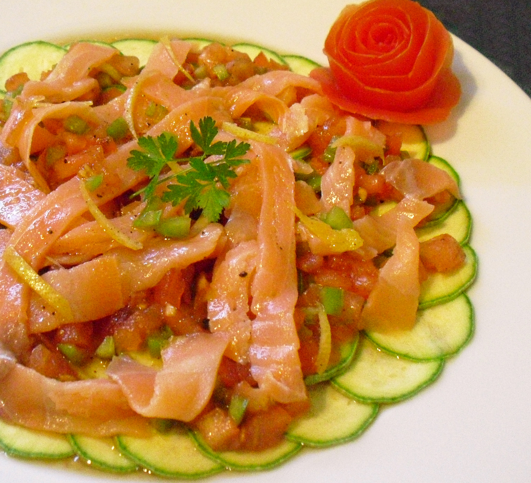 Salade de courgettes au saumon fumé - 1