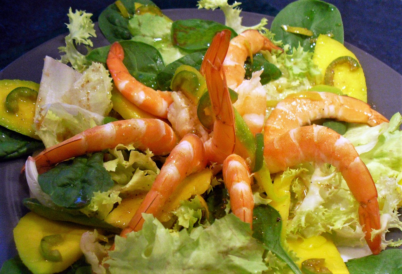 Salade mangues crevettes - 1