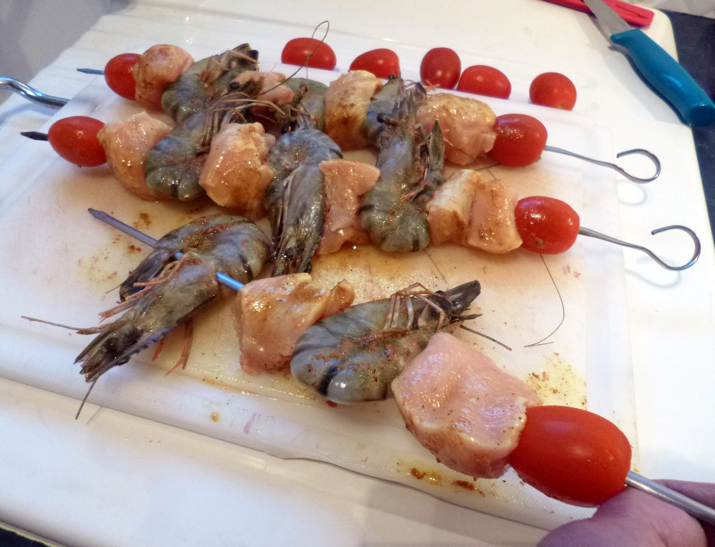 Brochettes de poulet aux crevettes - 6