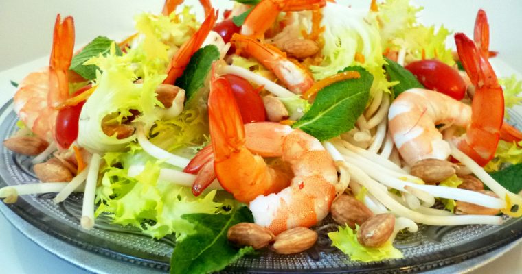 Salade de crevettes au wasabi