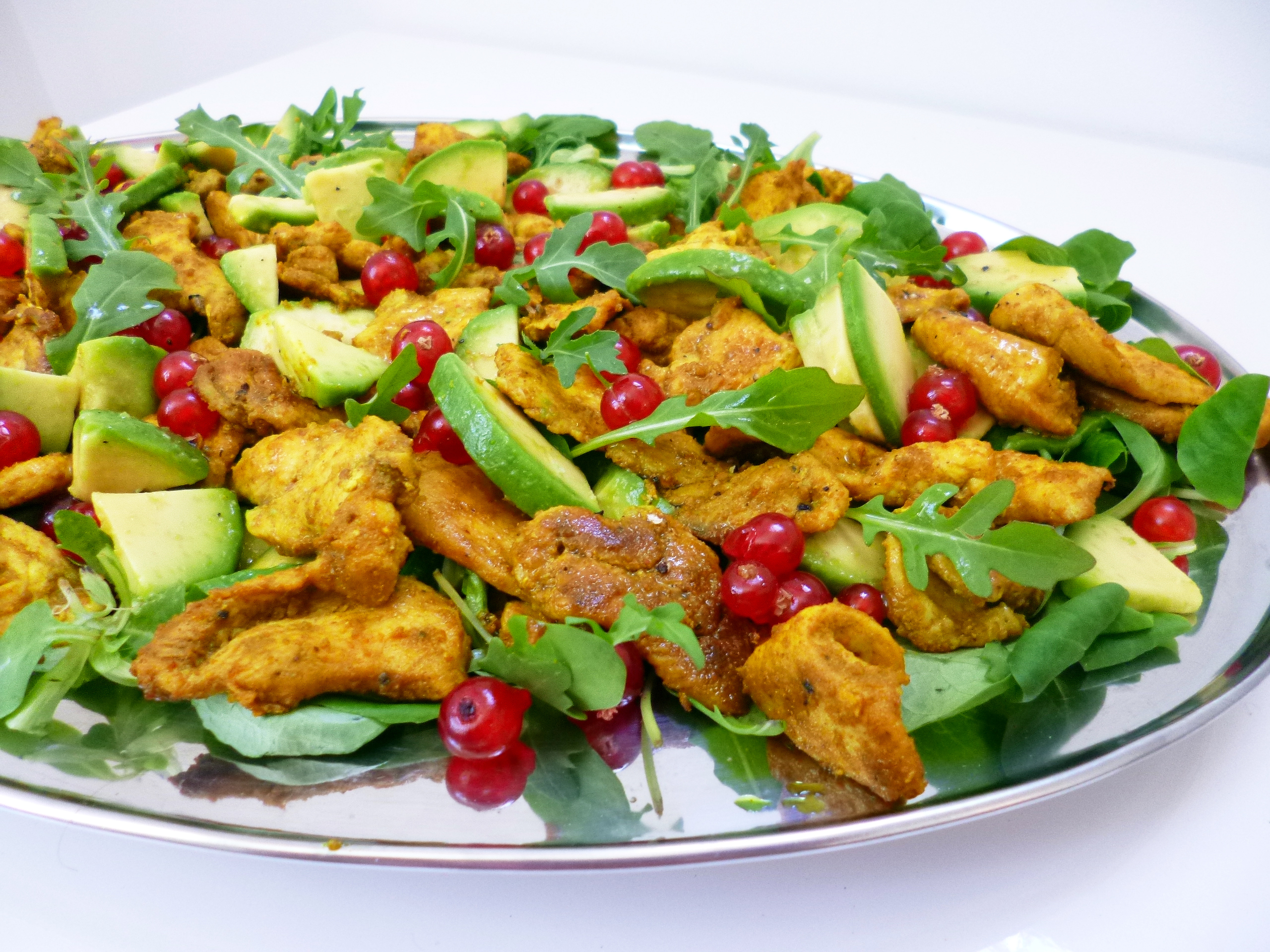 Salade de poulet avocats groseilles - 11