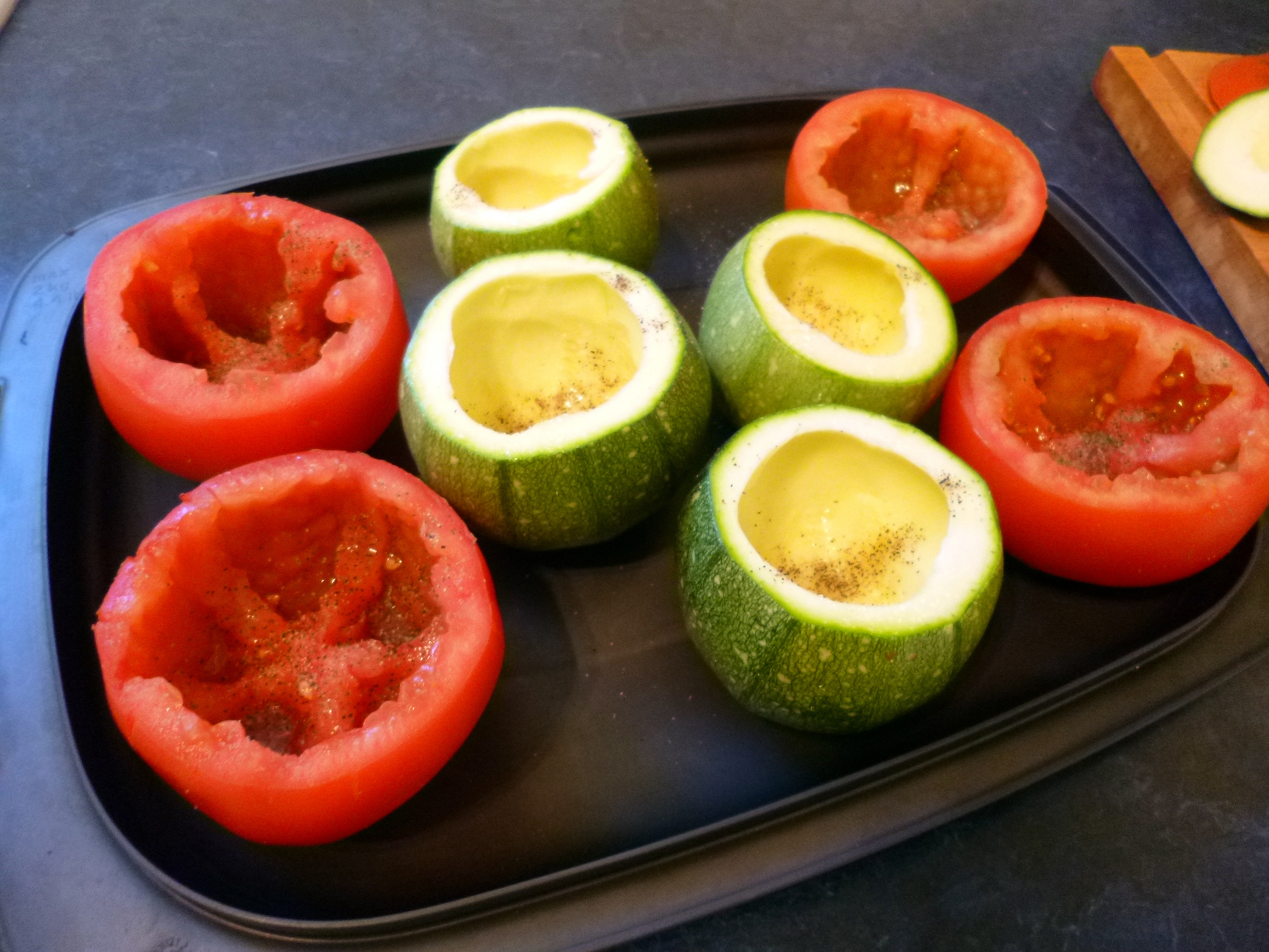 Tomates et courgettes farcies au basilic - 6