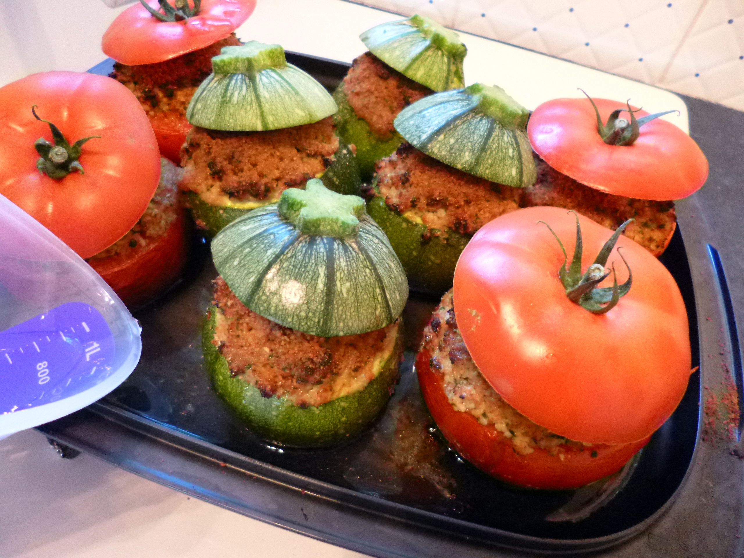 Tomates et courgettes farcies au basilic - 8