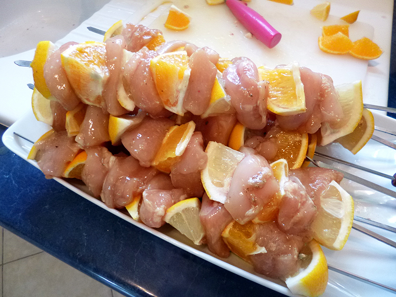 Brochettes de poulet aux agrumes - 7