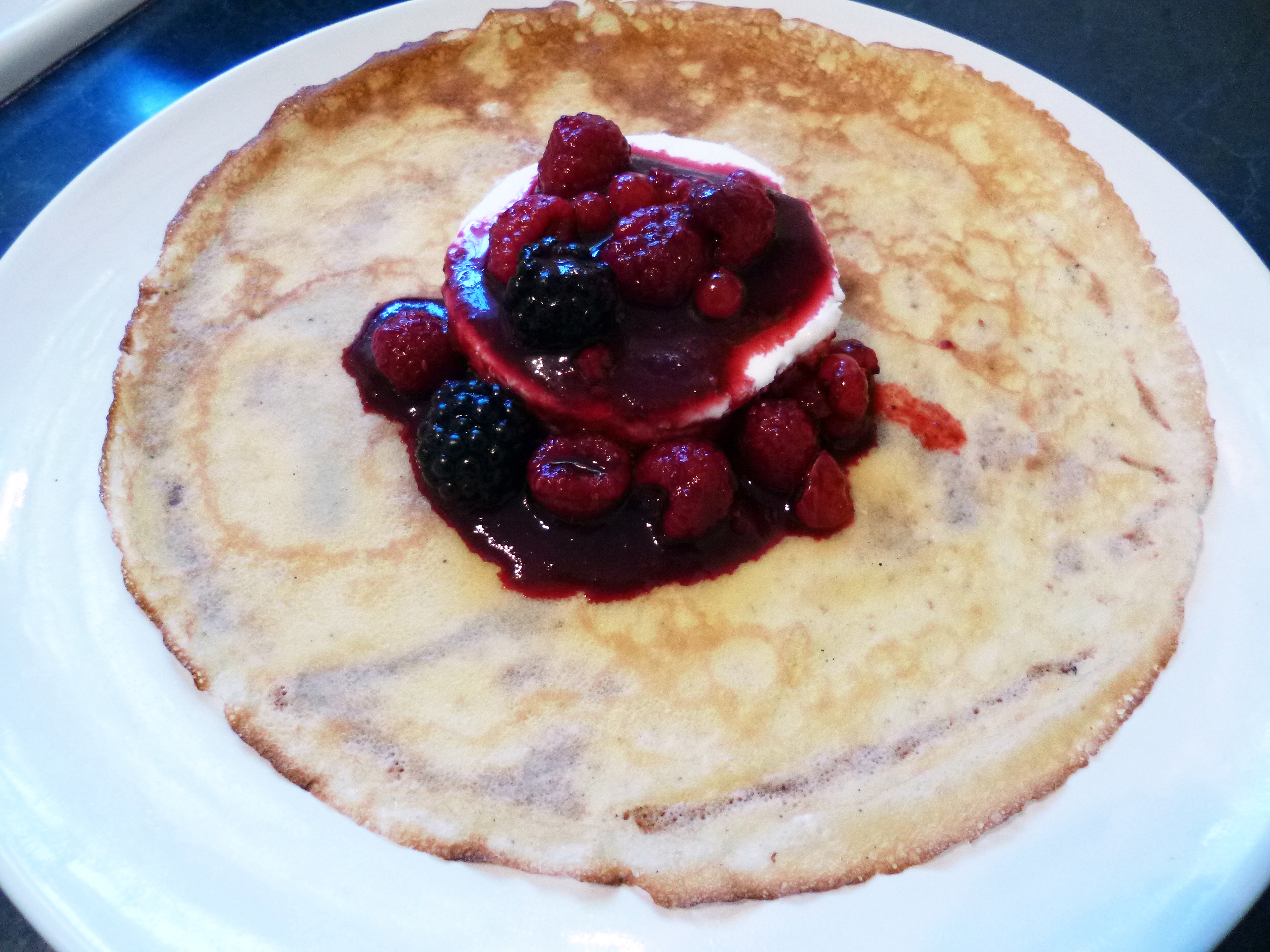 Crêpes au chèvre et coulis de fruits rouges - 12