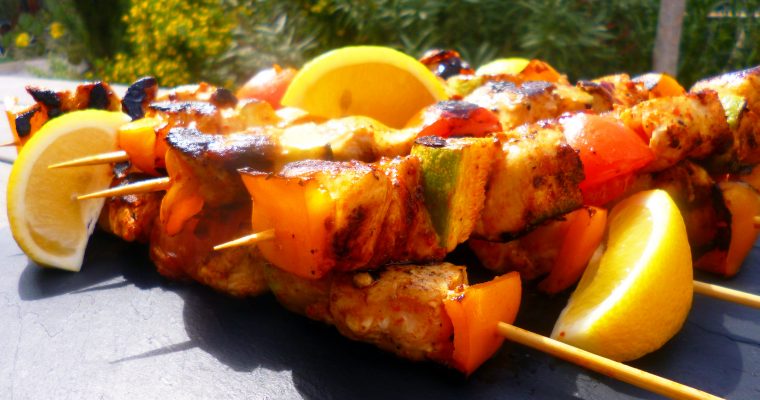 Brochettes de poulet aux épices satay