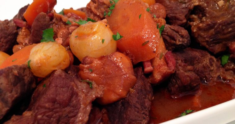 Boeuf bourguignon aux girolles