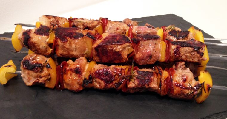 Brochettes de porc au chorizo