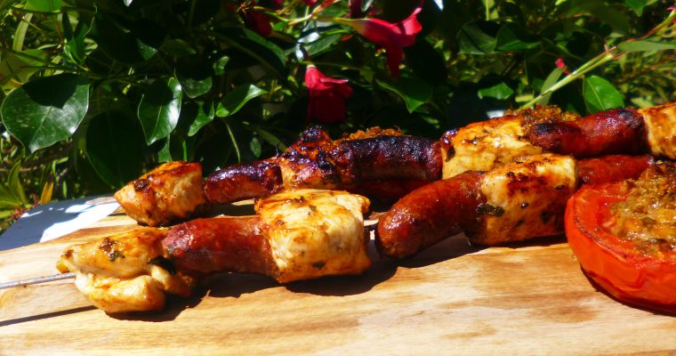 Brochettes poulet et merguez