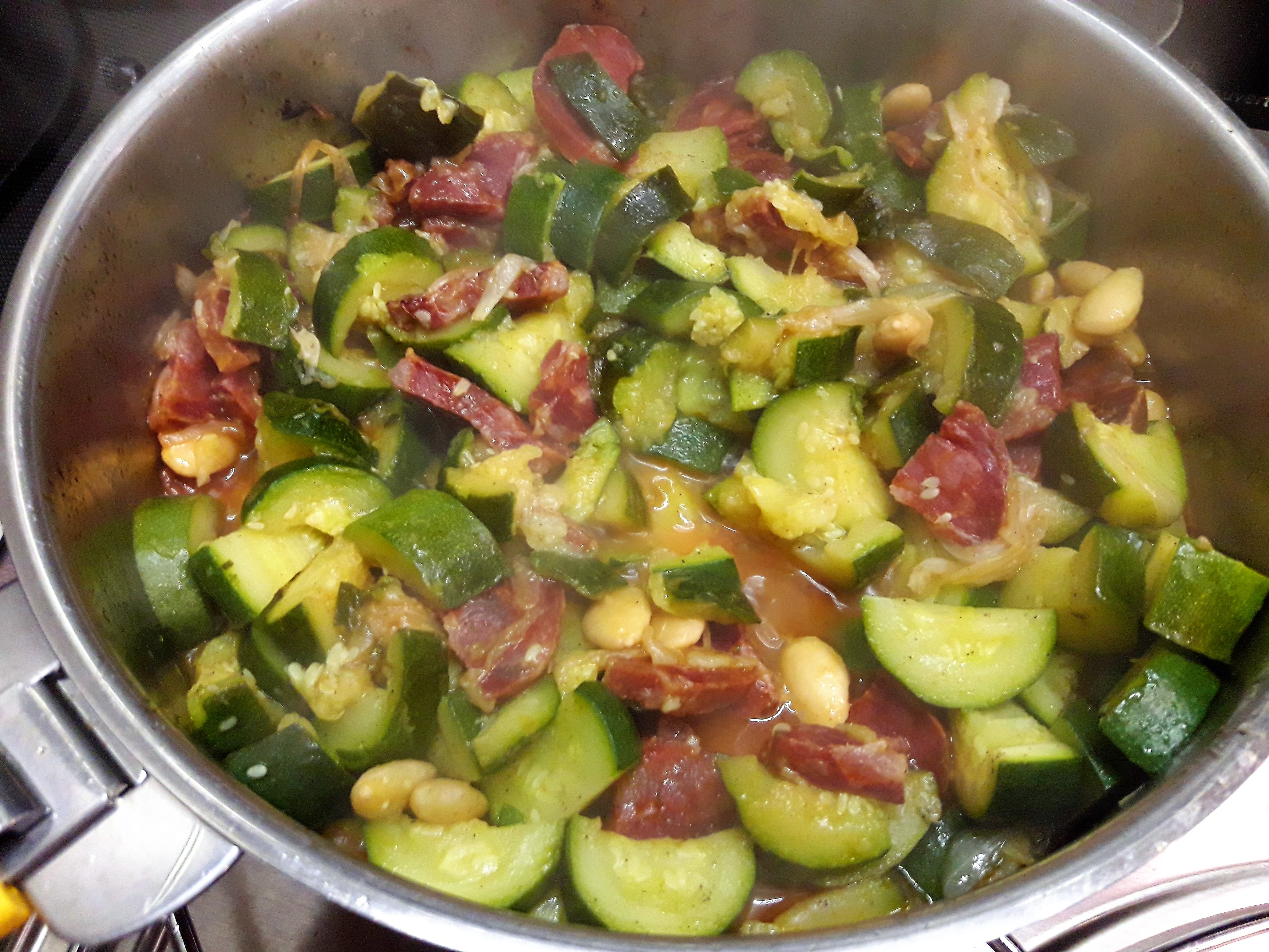 Courgettes au chorizo et amandes - 6