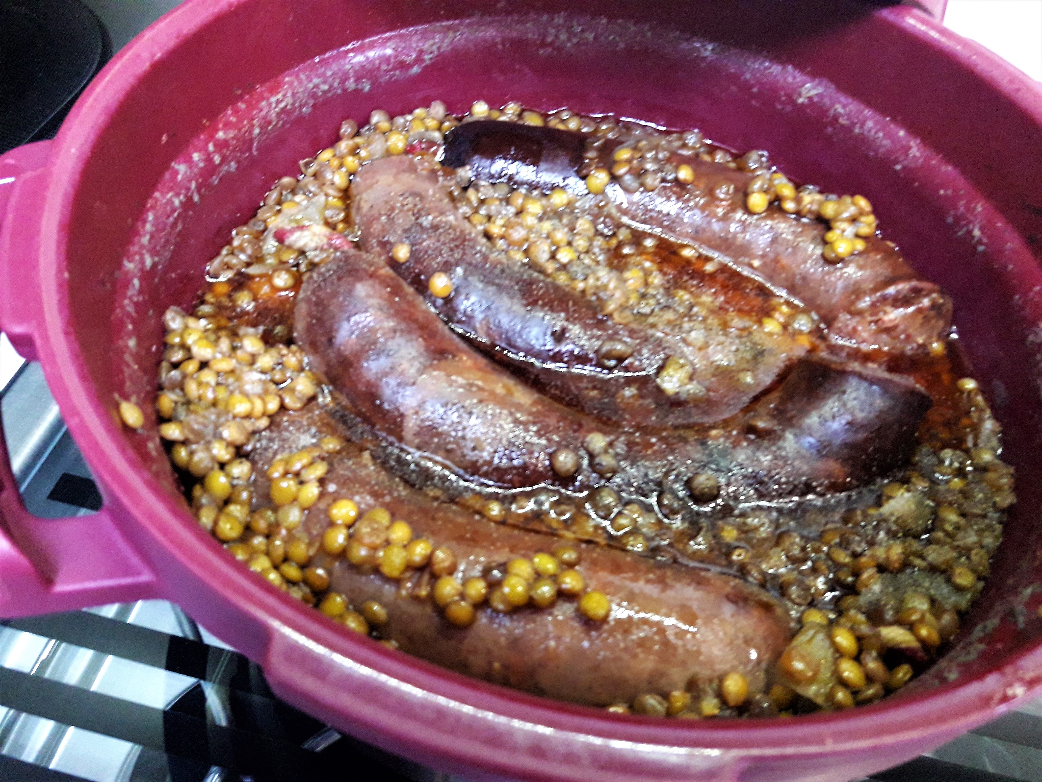 Saucisses lentilles au Micro Minute - 5