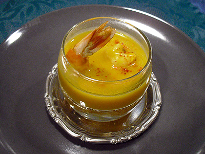 Velouté de courge aux gambas - 1