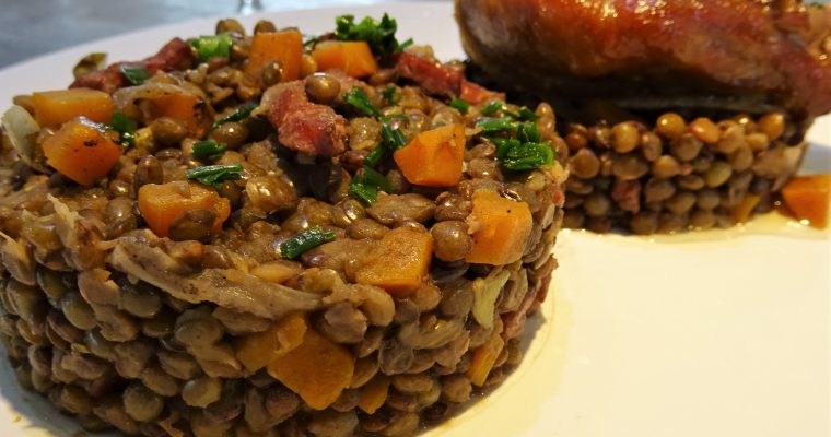 Lentilles au confit de canard