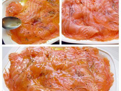 Carpaccio de saumon au vinaigre de fruits exotiques et gingembre - 4